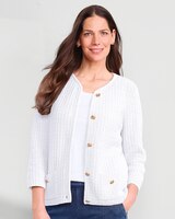 Bayside Cotton Gold-Button Cardigan  thumbnail number 1