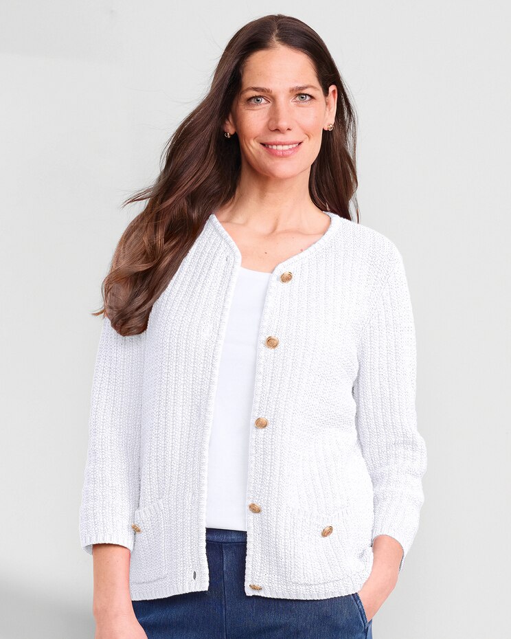 Bayside Cotton Gold-Button Cardigan  image number 1