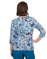 Alfred Dunner® Stripe Floral Beaded Split Neck Top thumbnail number 2