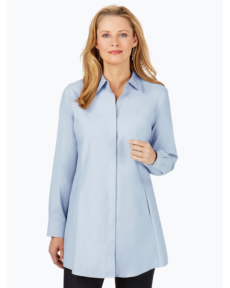 Foxcroft Cici Essential Pinpoint Non-Iron Tunic image number 1
