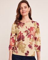 Alfred Dunner® Mulberry Street Floral Shimmer Print Sweater thumbnail number 1