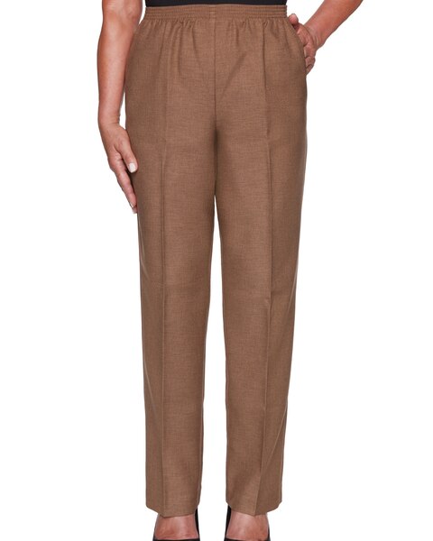 Alfred Dunner Classic Pull-On Textured Proportioned Straight Leg Pants