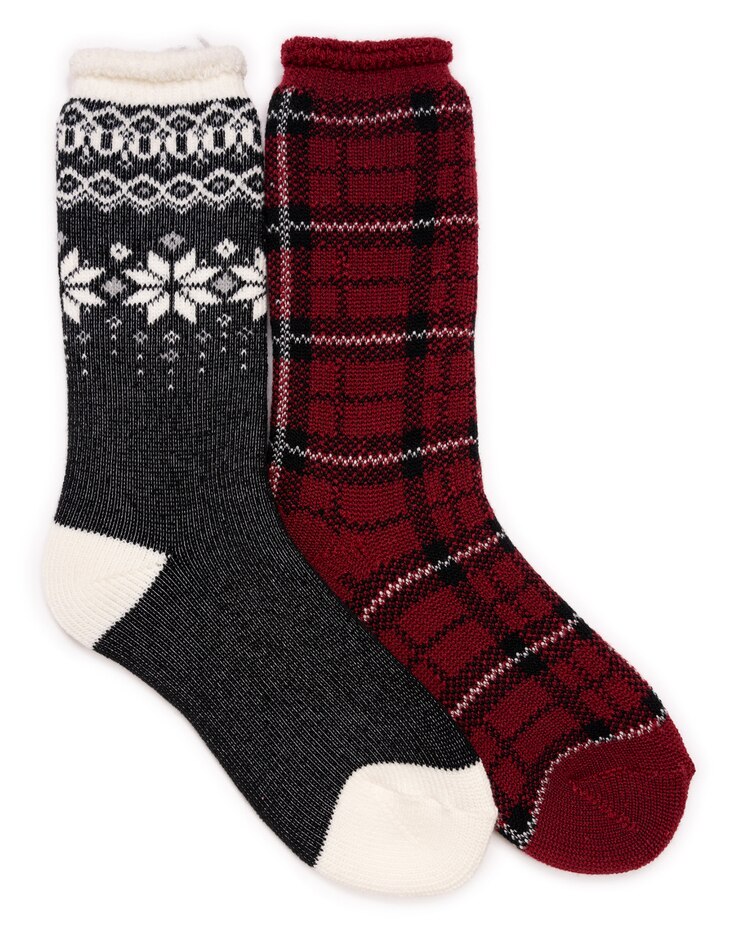 MUK LUKS® Women's Tall Heat Retainers 2Pr Pack Socks image number 1