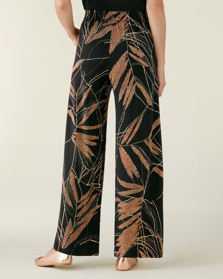 Stencil Leaf Print Pants image number 2