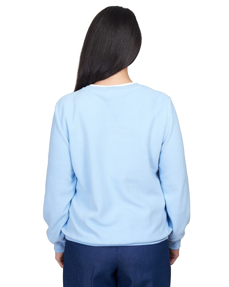 Alfred Dunner® Spliced Quilted Pull On Crew Neck image number 2