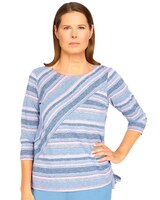 Alfred Dunner® Shenandoah Valley Spliced Stripe Knit Top thumbnail number 1
