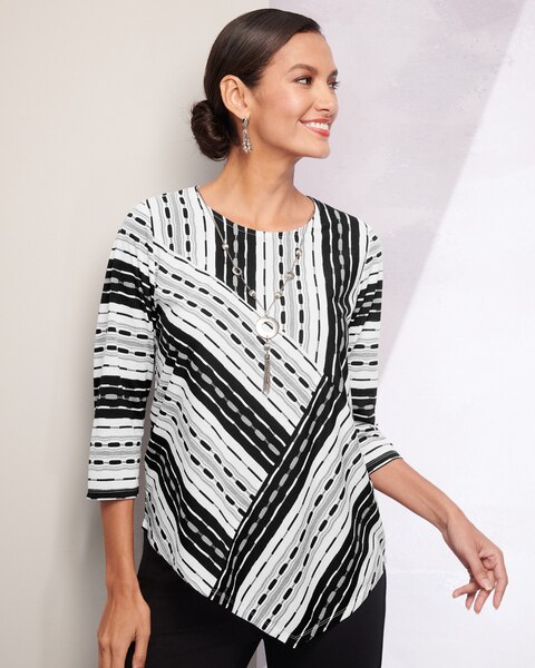 Alfred Dunner Spliced Stripe Top