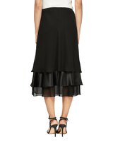 Tea Length Satin and Chiffon Triple Tier Hem Skirt thumbnail number 2