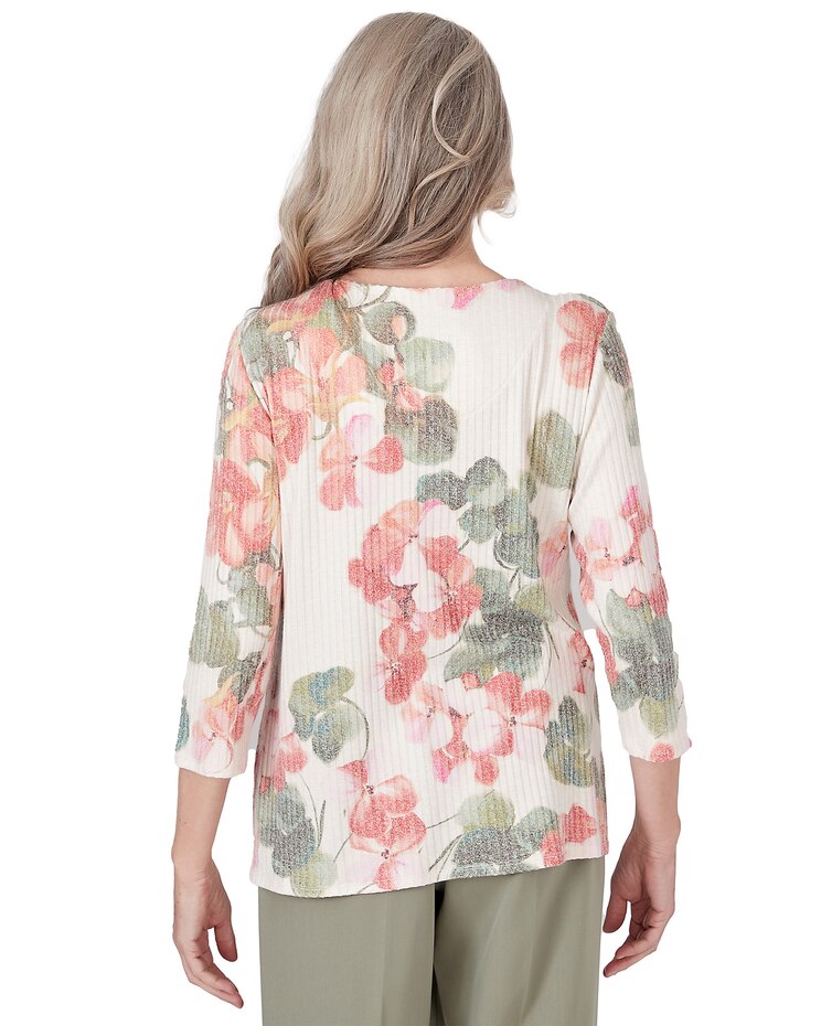Alfred Dunner® Tuscan Sunset Floral Textured Top image number 2