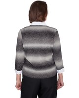 Alfred Dunner® Classics Chevron Ombre Woven Sweater thumbnail number 5