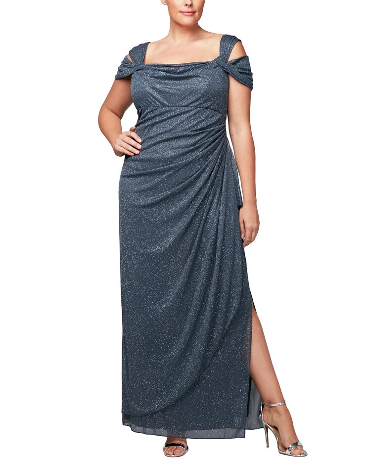 Cold Shoulder Glitter Mesh Dress  image number 6