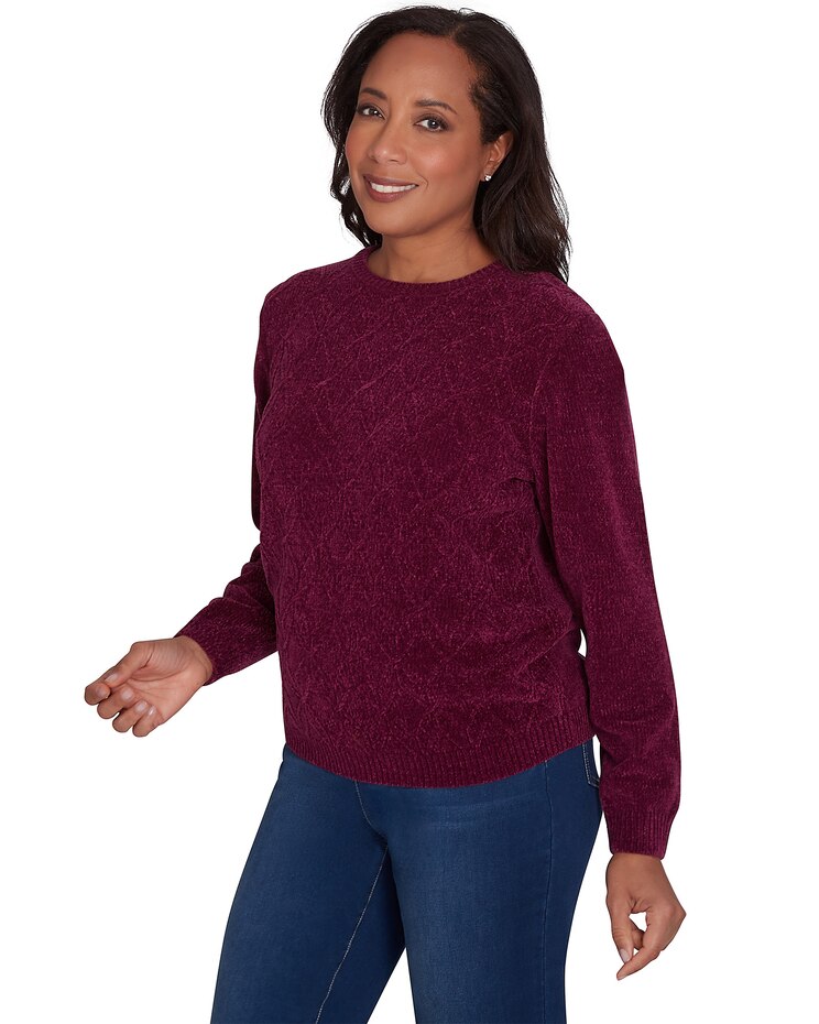 Alfred Dunner® Classics Classic Chenille Pullover Sweater image number 2
