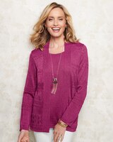 Shimmer Pointelle Sweater Set thumbnail number 1