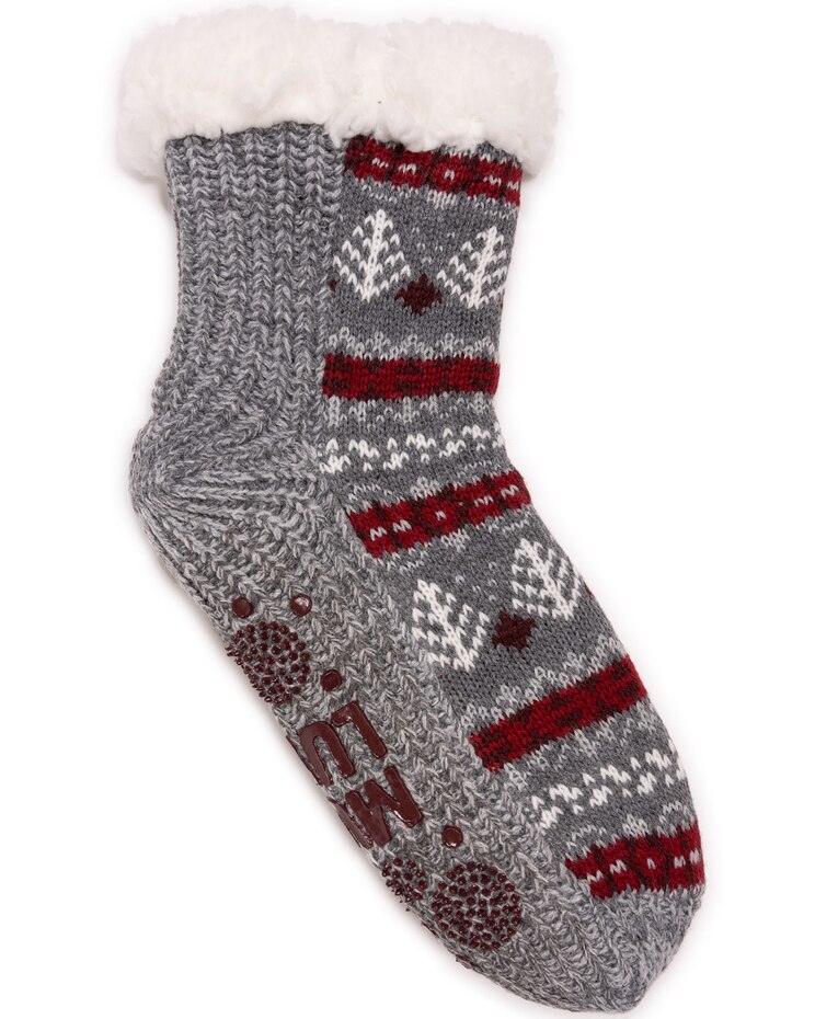 MUK LUKS® Women's Pieced Cabin Sox 1Pr Pack Socks image number 1