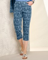 Printed Denim Capri thumbnail number 1