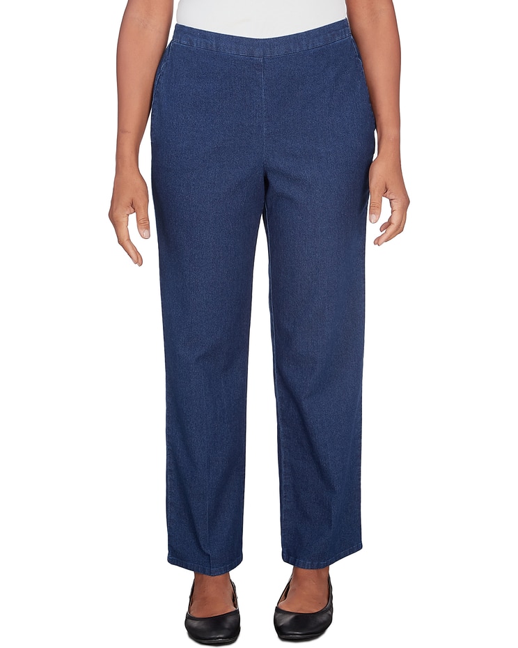 Alfred Dunner® Lavender Fields Denim Pull On Short Length Pant image number 1
