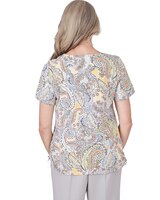 Alfred Dunner® Charleston Paisley Top with Side Ruching thumbnail number 2