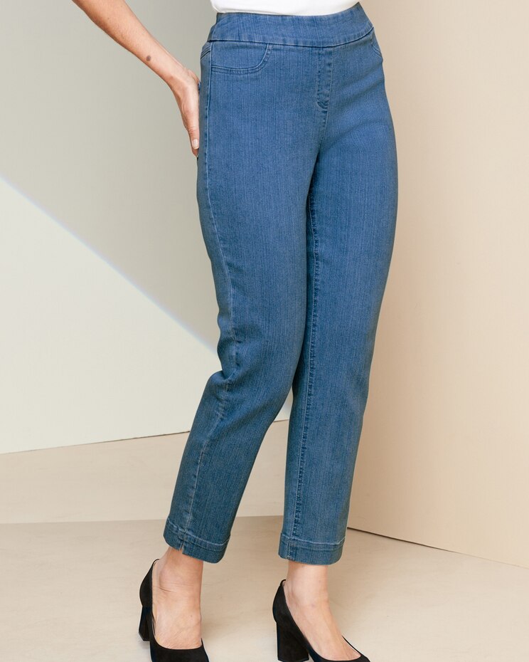 Slimtacular® Ankle Pull-On Denim Jeans image number 1
