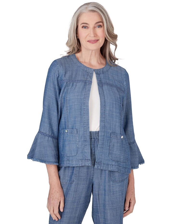 Alfred Dunner® Blue Bayou Chambray Jacket image number 1