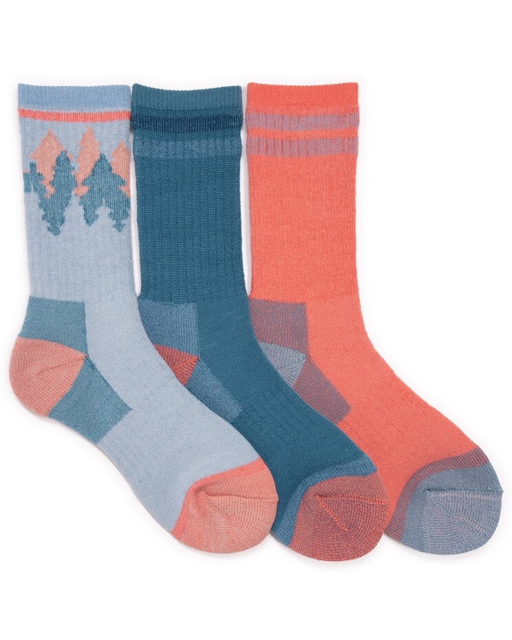 MUK LUKS® Womens 3Pk Heat Retainer Hike Socks image number 1