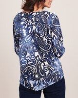 Alfred Dunner® Moody Blues Tie Dye Paisley Jacquard Top thumbnail number 2