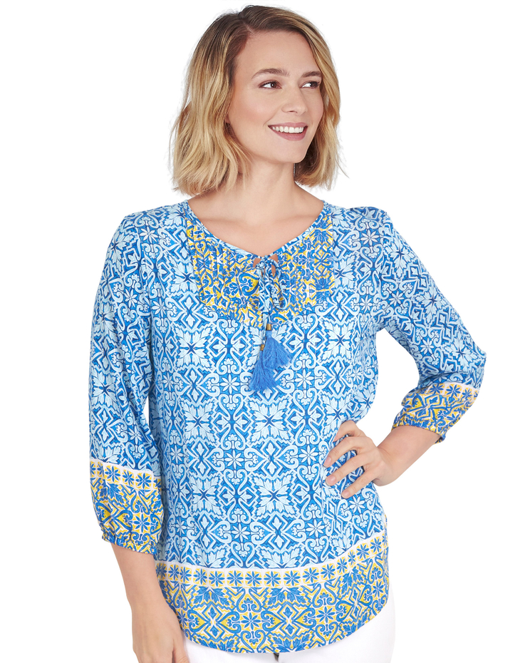 Ruby Rd® Pacific Muse Medallion Print Shirt image number 1