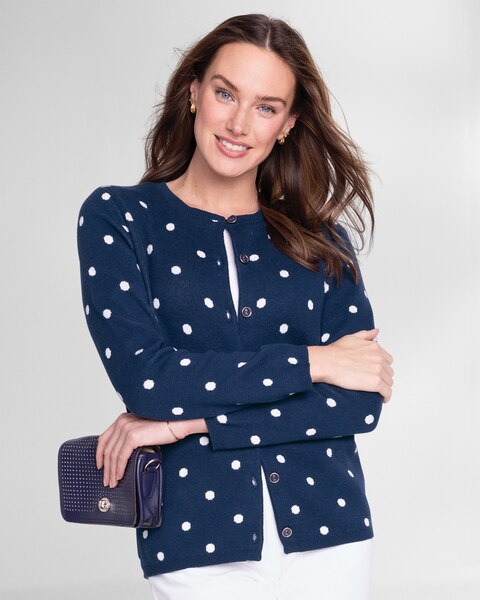 Polka-Dot Cotton Cardigan