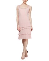 S.L. Fashions Lace Shoulder Beaded Tiered Dress thumbnail number 2