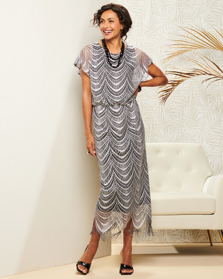 Crochet Blouson Long Dress image number 1