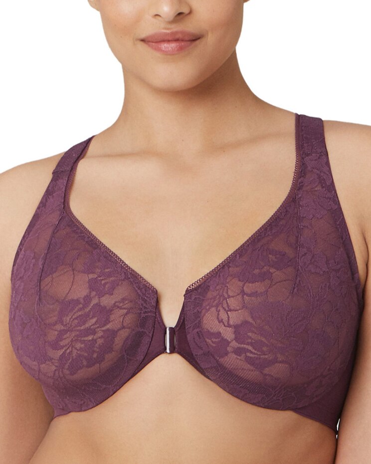 Glamorise Lacey T-Back FC WonderWire Bra Underwire image number 1