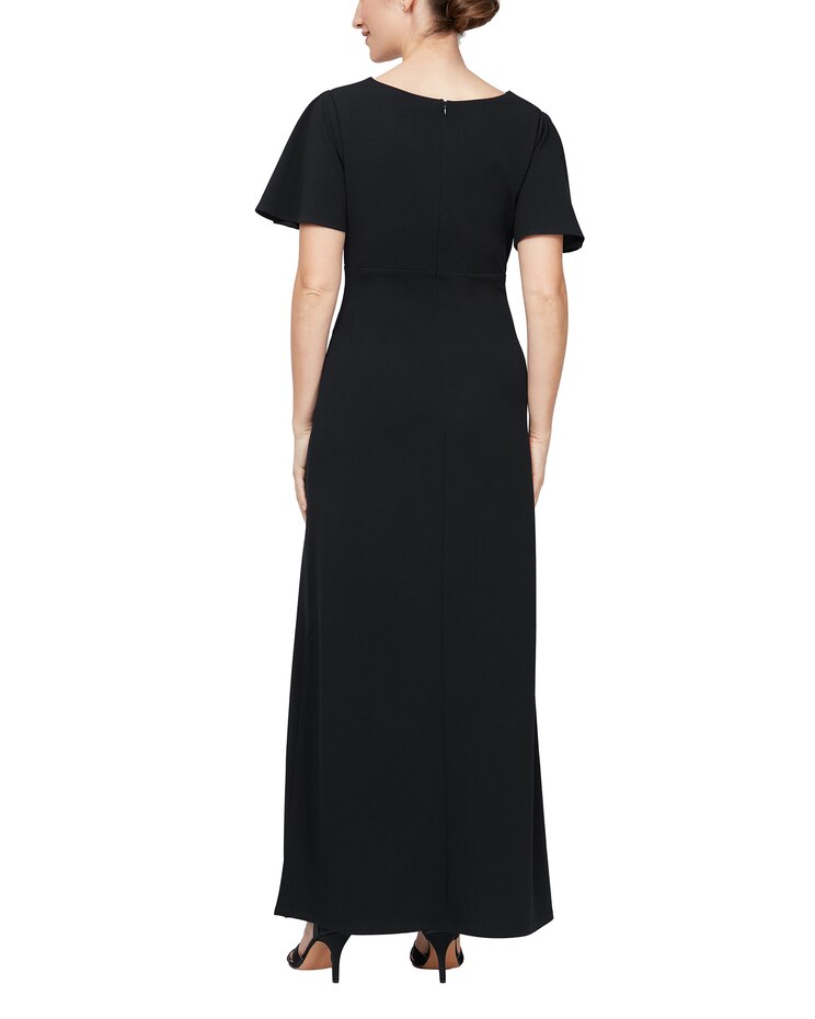 S.L. Fashions Caplet Beaded High Neck Dress image number 2