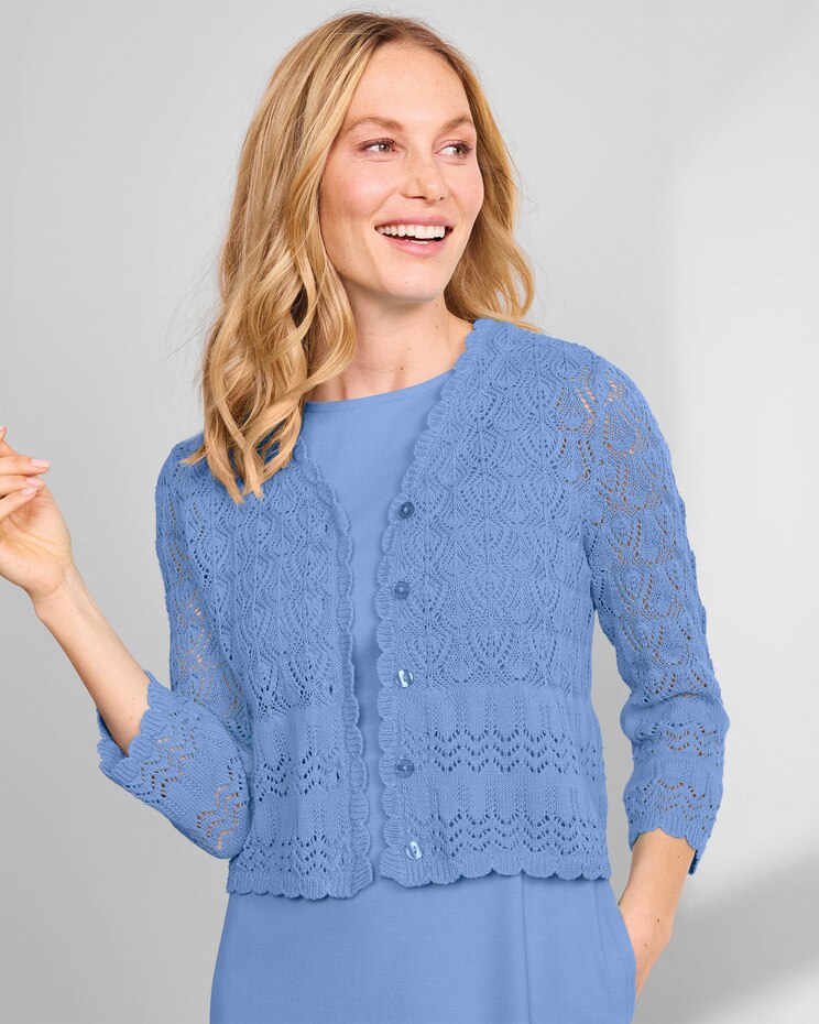 Mixed-Stitch Cardigan Shrug  image number 1