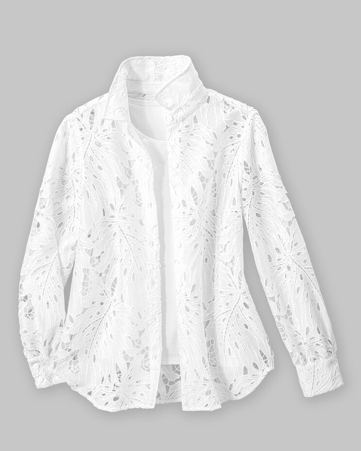 Tropical Leaf Lace Shirt image number 3