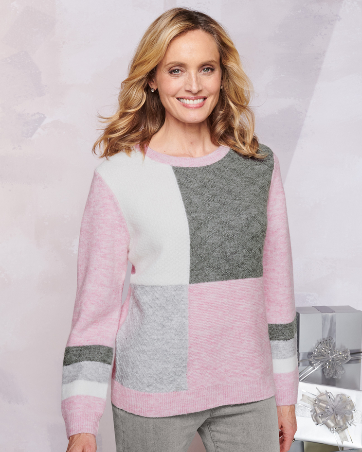 Alfred Dunner Colorblock Texture Sweater image number 1