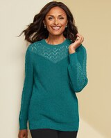 Pointelle Yoke Sweater thumbnail number 1