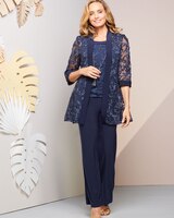 Floral Soutache Duster Jacket & Pant Set thumbnail number 1