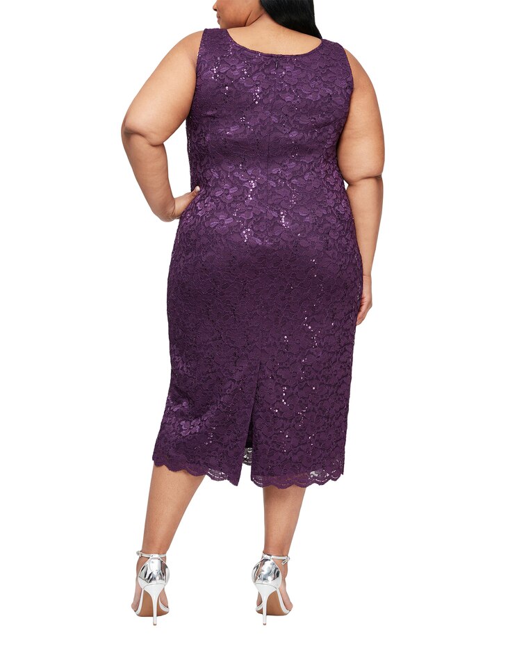 S.L. Fashions Sequin Beaded Shoulder Jacket Dress image number 4