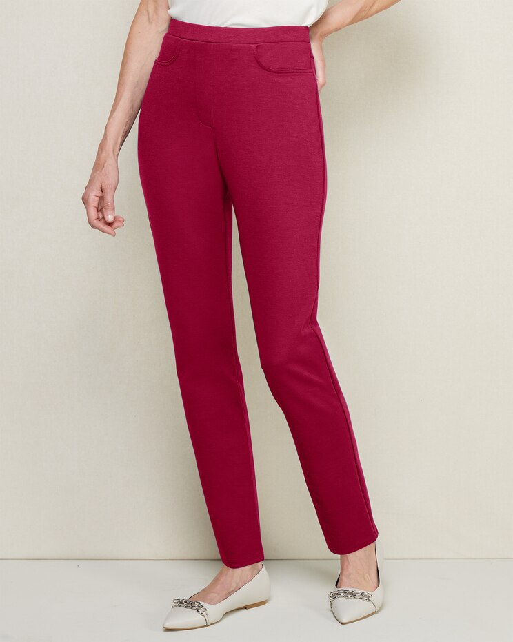 Everyday Slim-Leg Ponte Knit Pull-on Pants