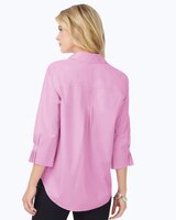 Foxcroft Paulie Elbow Sleeve Solid Stretch Blouse thumbnail number 3