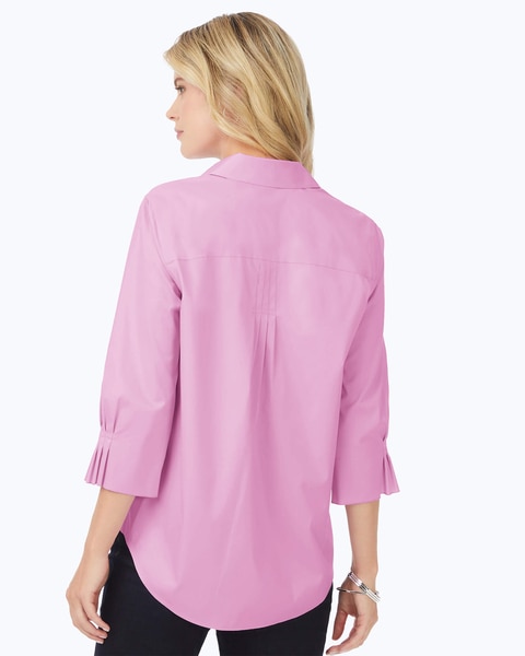 Foxcroft Paulie Elbow Sleeve Solid Stretch Blouse