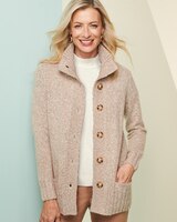 Marled Button Front Sweater Jacket thumbnail number 1