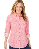 Zoey Roll-Tab Drawn Floral Shirt thumbnail number 1