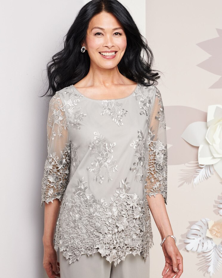 Alex Evenings Elegant Embroidered Tunic image number 1