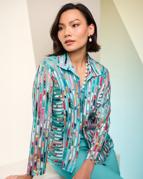 Rainbow Stripe Mesh Jacket