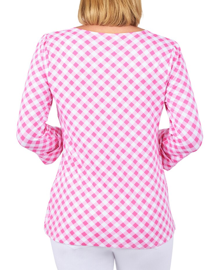 Ruby Rd® Gingham Print Top image number 3