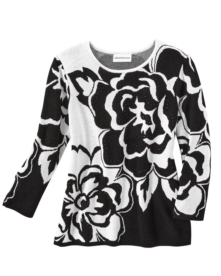 Alfred Dunner Floral Jacquard Sweater image number 1