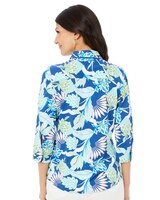 Foxcroft Mary 3/4 Sleeve Oasis Floral Jersey Shirt thumbnail number 2