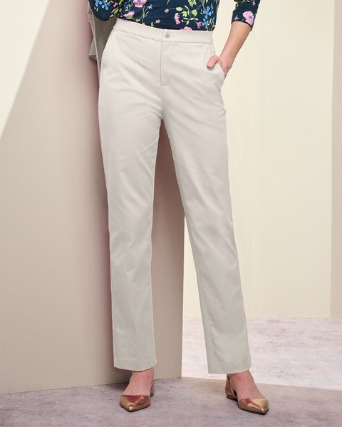 Comfort Stretch Zip-Front Pants