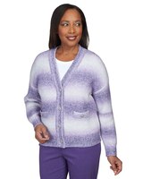 Alfred Dunner® Point Of View Ombre Cardigan with Flower Buttons thumbnail number 3