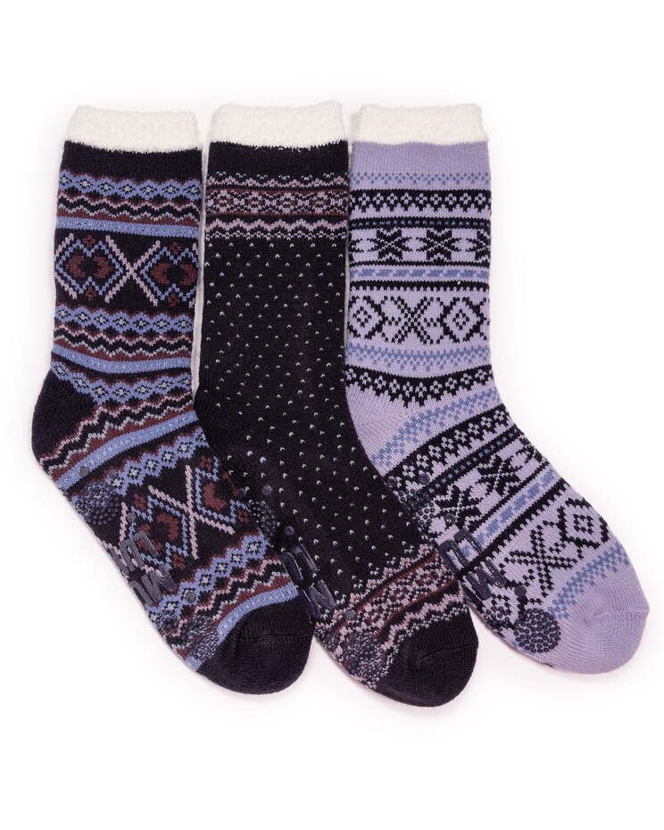 MUK LUKS® Women's 3Pk Tall Cozy Lined Lounge Socks Socks image number 1